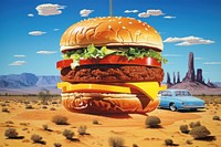 Float burger vehicle food car. AI generated Image by rawpixel.