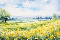Field landscape grassland outdoors. AI generated Image by rawpixel.