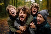 Brothers laughing togetherness celebration. AI generated Image by rawpixel.