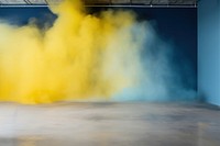 Empty room smoke yellow architecture. AI generated Image by rawpixel.