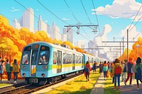 Subway train vehicle railway city. AI generated Image by rawpixel.