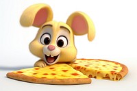 Bunny pizza cartoon food. AI generated Image by rawpixel.