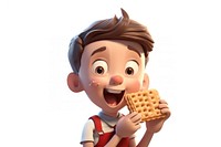 Boy cartoon food white background. 