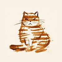 Cat drawing sketch anthropomorphic. AI generated Image by rawpixel.