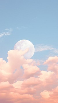 Full moon sky astronomy outdoors. AI generated Image by rawpixel.