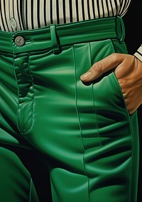Corduroy pants adult green male. AI generated Image by rawpixel.