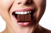 Girl chocolate biting adult. AI generated Image by rawpixel.