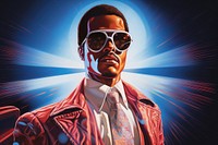 Man in Lowrider classic car sunglasses portrait adult. AI generated Image by rawpixel.