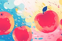 Abstract memphis apples illustration backgrounds painting fruit. AI generated Image by rawpixel.