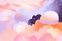 Abstract memphis cakes illustration backgrounds outdoors nature. AI generated Image by rawpixel.