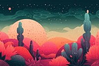 Abstract memphis cactus illustration outdoors nature plant. AI generated Image by rawpixel.