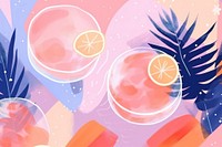 Abstract memphis summer cocktails backgrounds grapefruit pattern. AI generated Image by rawpixel.