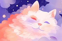 Abstract memphis cat illustration animal creativity relaxation. AI generated Image by rawpixel.