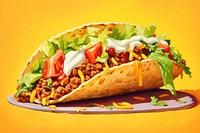 Taco food vegetable hamburger. AI generated Image by rawpixel.