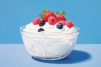 Yogurt bowl dessert berry fruit. AI generated Image by rawpixel.