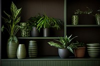 Houseplants green pot arrangement. AI generated Image by rawpixel.