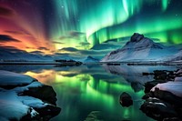 Iceland northern lights landscape outdoors nature. AI generated Image by rawpixel.