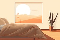 Bedroom furniture landscape nature. AI generated Image by rawpixel.