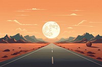 Highway landscape astronomy outdoors. AI generated Image by rawpixel.
