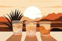 Cocktails outdoors drink glass. AI generated Image by rawpixel.
