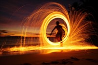 Fireshow at the beach in thailand photography outdoors motion. 