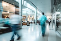 Medical officers walking in hospital hallway architecture building motion. AI generated Image by rawpixel.