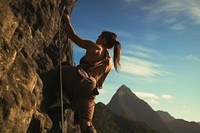 Mountain climbing recreation adventure outdoors. AI generated Image by rawpixel.