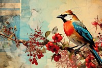 Bird painting animal plant. AI generated Image by rawpixel.