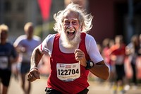 Fit elder man running adult determination racewalking. AI generated Image by rawpixel.