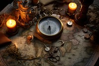 Compass and map candle accessories accessory.