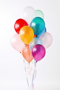 Floating colorful balloons white background anniversary celebration. AI generated Image by rawpixel.