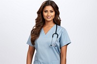Nurse student adult white background stethoscope
