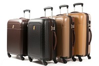 Luxury luggages suitcase white background architecture. AI generated Image by rawpixel.