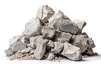 Pile of broken concrete mineral rubble rock. 