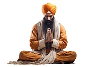 Sikh praying turban adult yoga. AI generated Image by rawpixel.