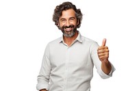 Smiling man finger pointing smile. AI generated Image by rawpixel.