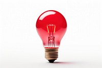 Red light bulb lightbulb white background electricity. AI generated Image by rawpixel.