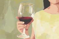 Holding red wine bottle with red wine glass drink adult refreshment. AI generated Image by rawpixel.