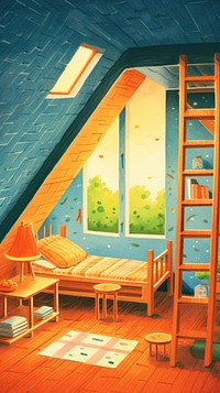 Kids room architecture furniture building. AI generated Image by rawpixel.