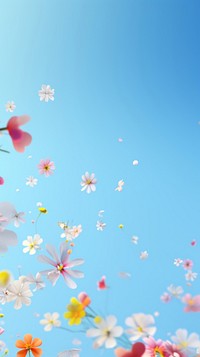 Spring flowers sky backgrounds outdoors. AI generated Image by rawpixel.