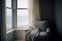 Coast views furniture window chair. AI generated Image by rawpixel.