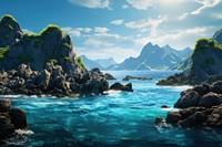 The isolated rocky islands landscape outdoors nature. AI generated Image by rawpixel.