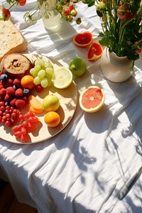 Healthy food table brunch fruit. AI generated Image by rawpixel.