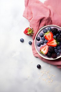 Acai bowl strawberry blackberry blueberry. AI generated Image by rawpixel.