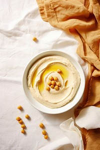 Homemade hummus dessert food ingredient. 