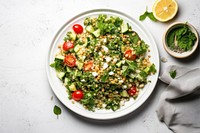 Kale quinoa salad plate table food. AI generated Image by rawpixel.