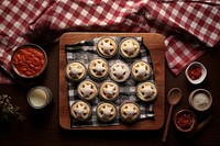 Mini pies table food dessert. AI generated Image by rawpixel.