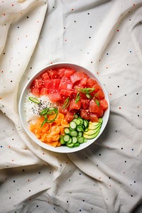 Poke bowl plate food meal. AI generated Image by rawpixel.