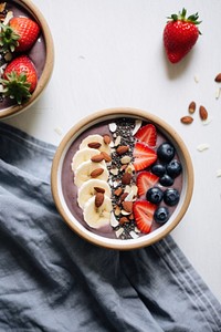 Acai bowl dessert berry fruit. AI generated Image by rawpixel.