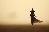 Witch silhouette outdoors nature. AI generated Image by rawpixel.
